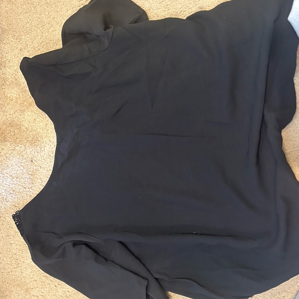 SHEIN Black Blouse Short Sleeve Top